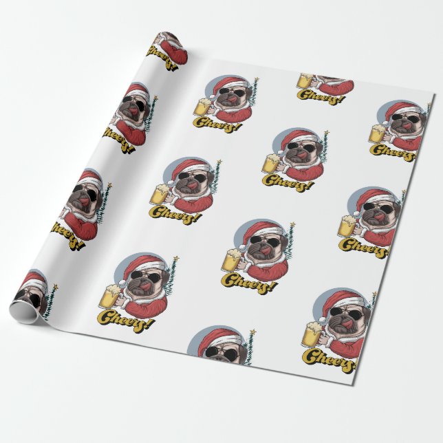Papier Cadeau Noël drôle Père Noël (Déroulé)