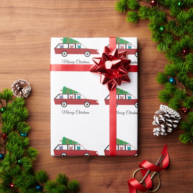 Papier Cadeau Noël du chat (Cadeau de vacances)