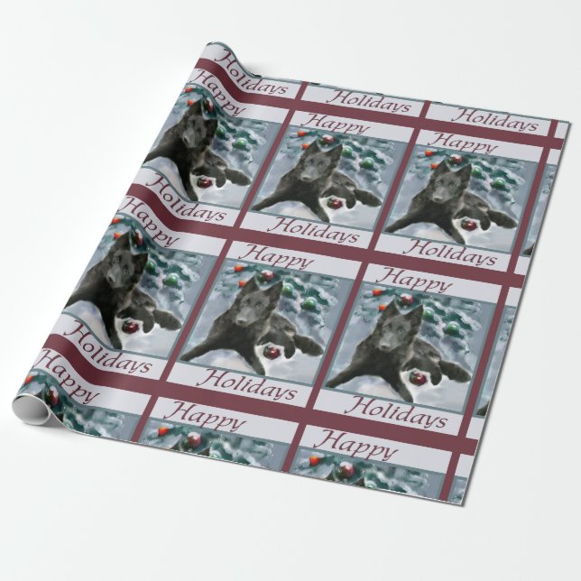Papier Cadeau Noël du chien de berge belge (Déroulé)