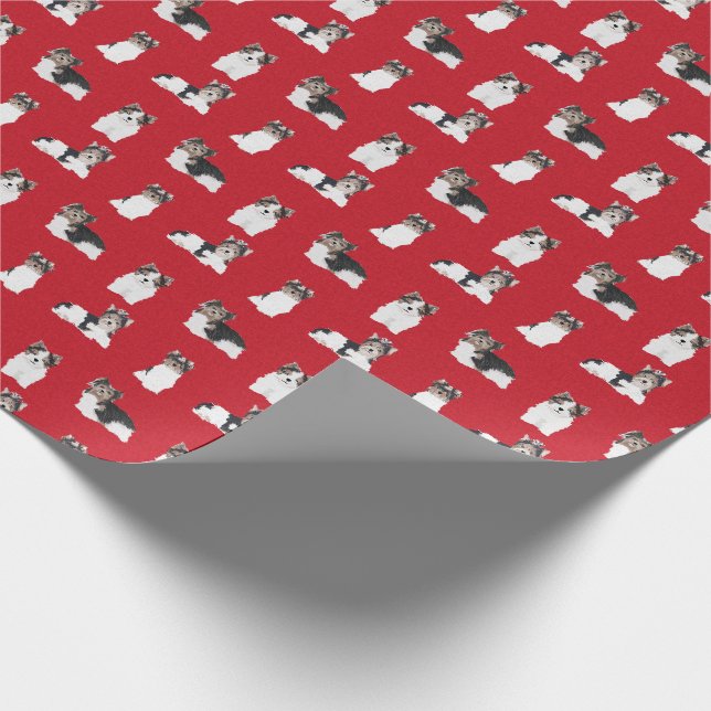Papier Cadeau Noël du chien de Biewers Terrier (Coin)