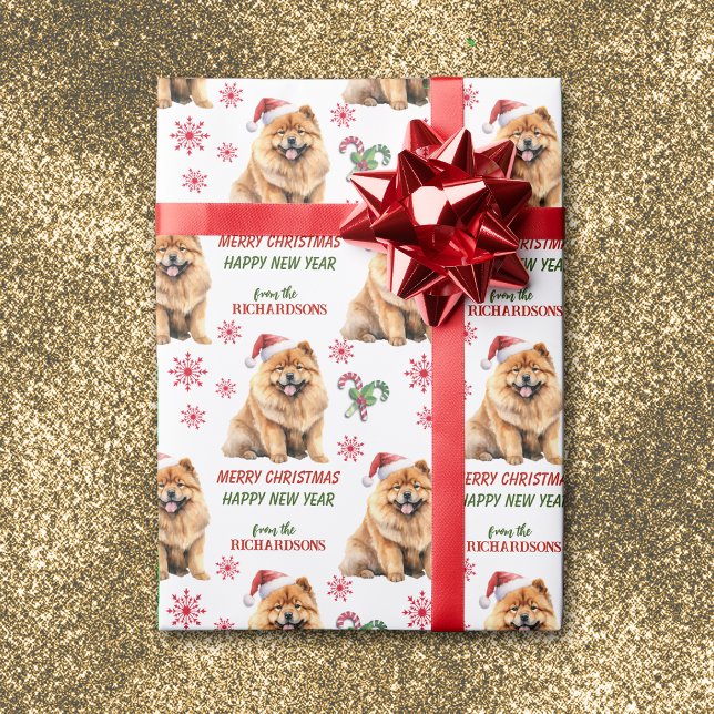Papier Cadeau Noël du chien de Noël de Chow Chow Chow (Créateur téléchargé)