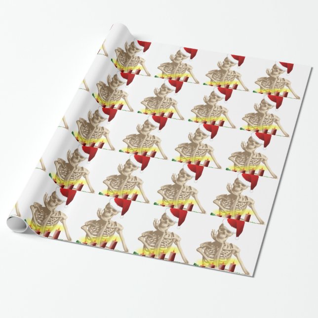 Papier Cadeau noël du crâne (Déroulé)