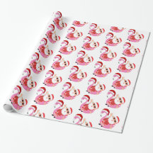 Noël du Flamant rose de Père Noël tropical