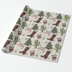 Papier Cadeau Noël du mignon Cowboy