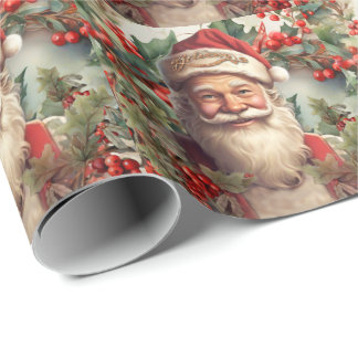 Papier Cadeau Noël du Père Noël Saint Nicolas