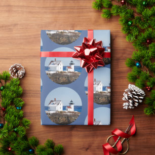 Papier Cadeau Noël du phare de l'océan rustique