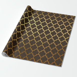 Papier Cadeau Noël en feuille de Bourgogne et Or
