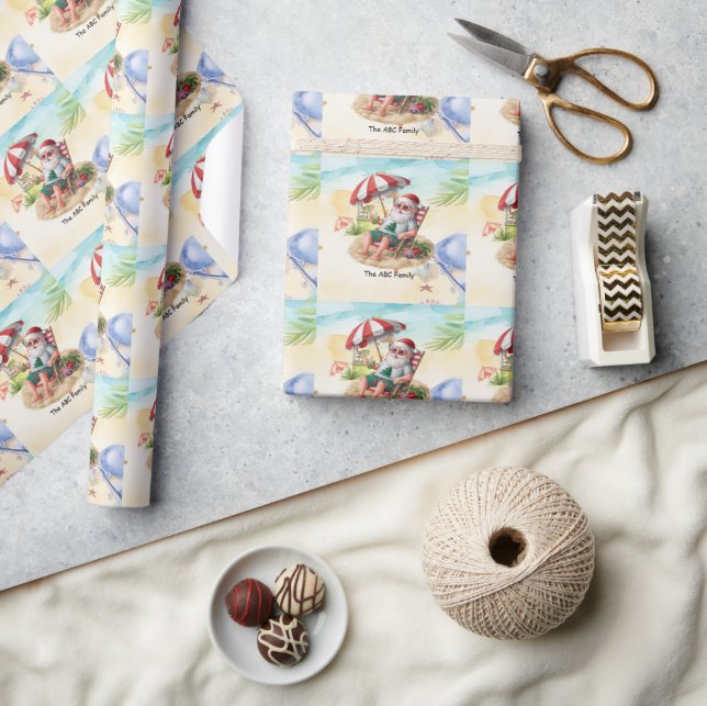 Papier Cadeau Noël en juillet avec SANTA CLAUS (Artisanat)