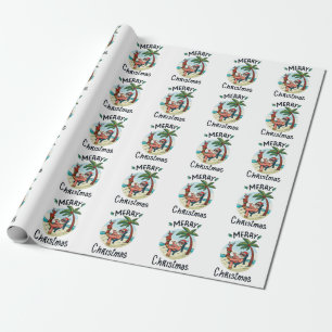 Papier Cadeau Noël en juillet Carré Sticker Carte postale