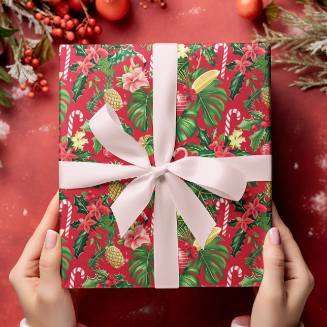 Papier Cadeau Noël en juillet Motif tropical (Créateur téléchargé)
