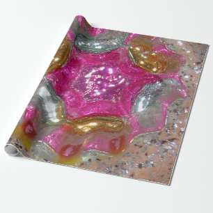 Papier Cadeau Noël en verre de mariage de bijou de rose de