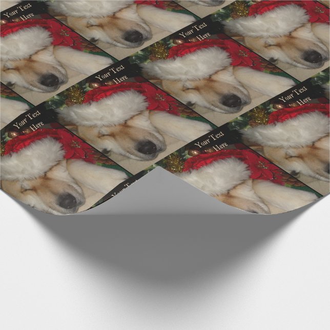 Papier Cadeau Noël endormi de tresse de casquette de père Noël (Coin)