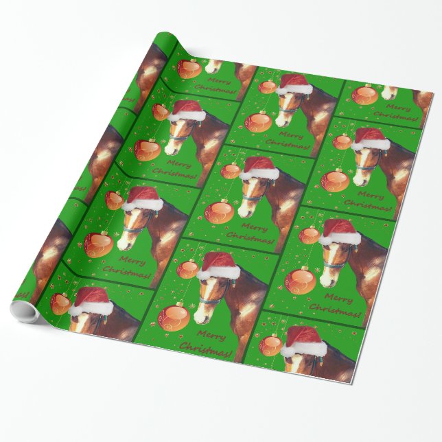 Papier Cadeau Noël équestre de cheval (Déroulé)