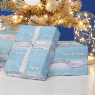 Papier Cadeau Noël, Étincelle, Laisser Envelopper La Neige Papie