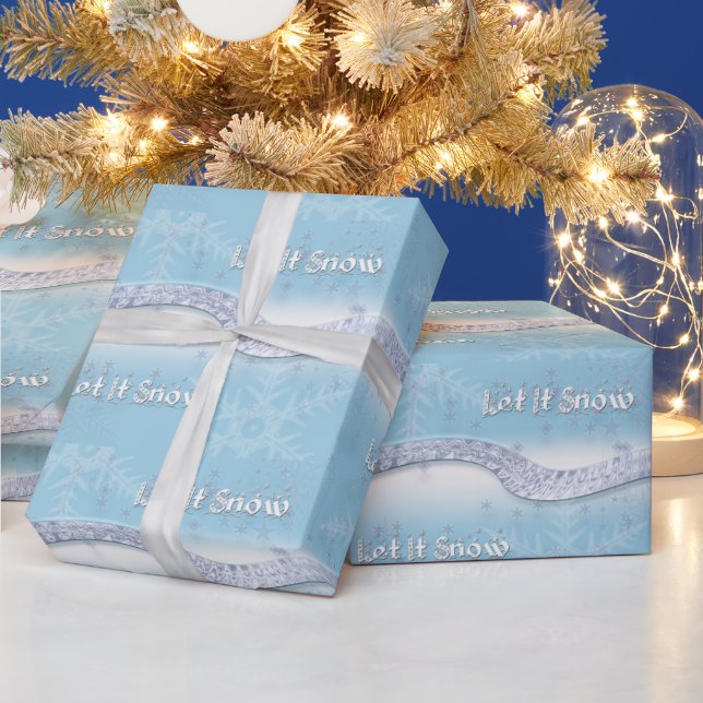 Papier Cadeau Noël, Étincelle, Laisser Envelopper La Neige Papie (Vacances)