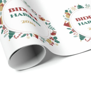 Papier Cadeau Noël festif Biden/Harris 2020