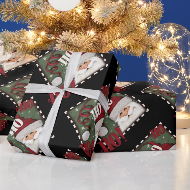 Papier Cadeau Noël Festif mignonne Père Noël Ho Ho Ho Inspirivit (Vacances)
