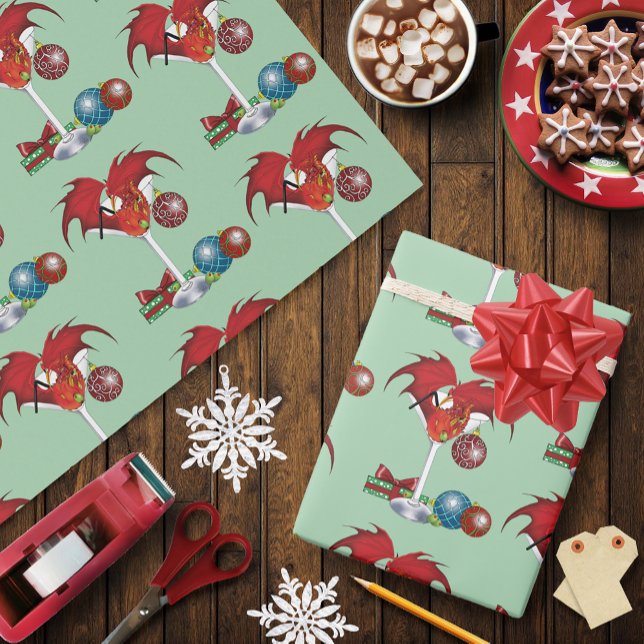 Papier Cadeau Noël Fête Joie Dragon (Créateur téléchargé)