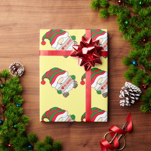 Papier Cadeau Noël Gnome (Cadeau de vacances)