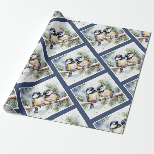 Papier Cadeau Noël hiver mignonne Boeuf de poulet (Déroulé)