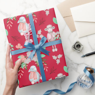 Papier Cadeau Noël Hiver Moutons