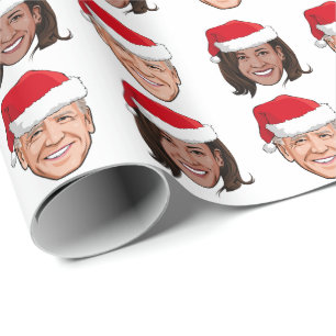 Papier Cadeau Noël Joe Biden et Kamala Harris