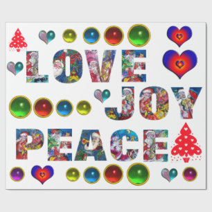 PAPIER CADEAU NOËL JOIE AIMER LA PAIX
