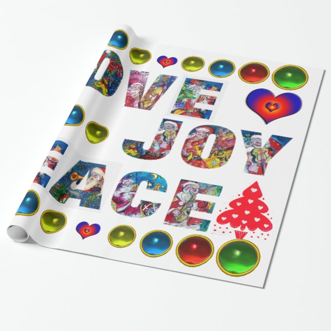 PAPIER CADEAU NOËL JOIE AIMER LA PAIX (Déroulé)