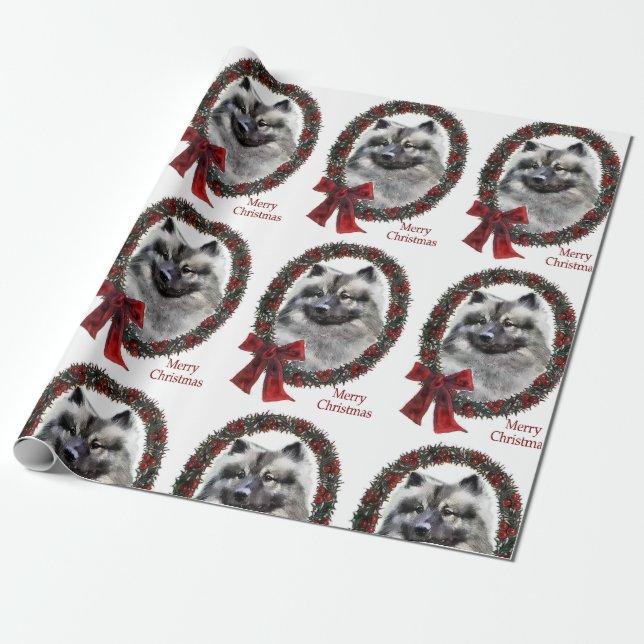 Papier Cadeau Noël Keeshond (Déroulé)
