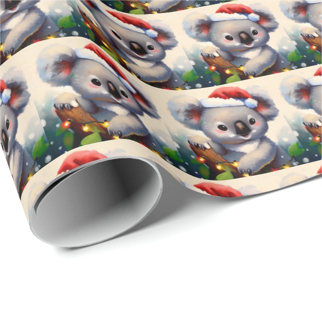Papier Cadeau Noël Koala 2 (Coin rond)
