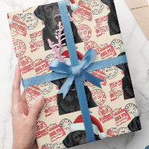 papier cadeau Noël labrador noir