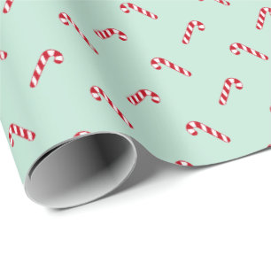 Papier Cadeau Noël menthe verte rouge sucre de canne rouge migno