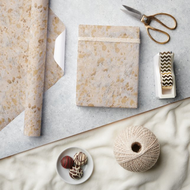 Papier Cadeau Noel métallique rustique de cowhide (Artisanat)