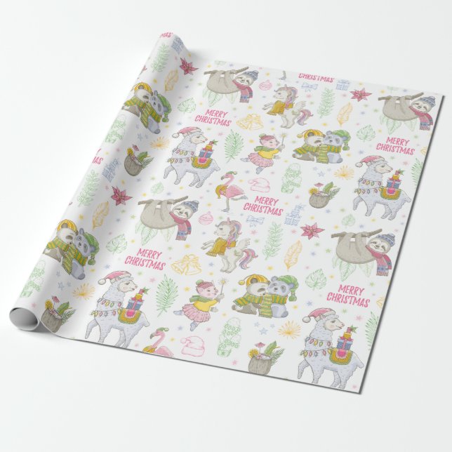 Papier Cadeau Noël mignon (Déroulé)