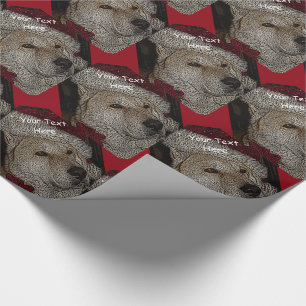 Papier Cadeau Noël mignon akita en portrait rouge de casquette