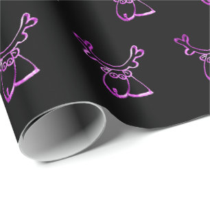 Papier Cadeau Noël mignon d'aluminium de rose de Faux de motif