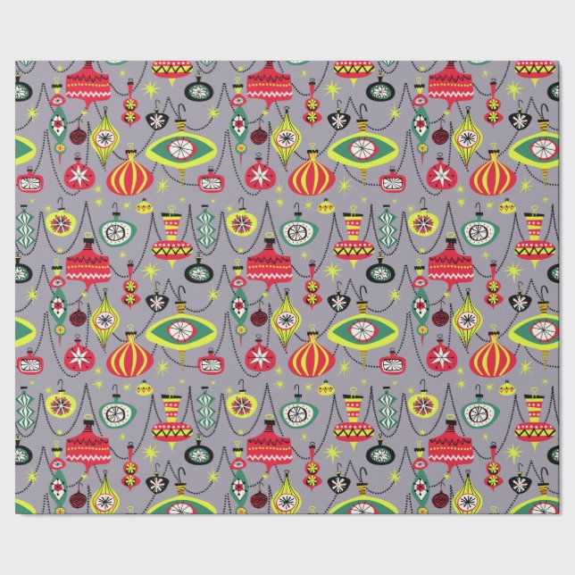 Papier Cadeau Noël moderne de la moitié du siècle atomique des (Couture)