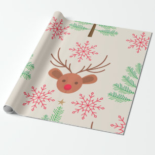 Papier Cadeau Noël moderne Rudolph