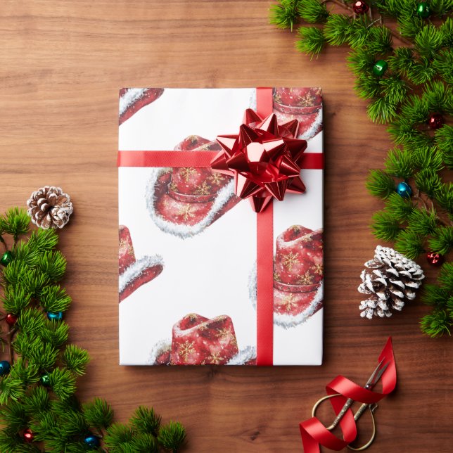 Papier Cadeau Noël occidental Casquette roux Cowboy (Cadeau de vacances)