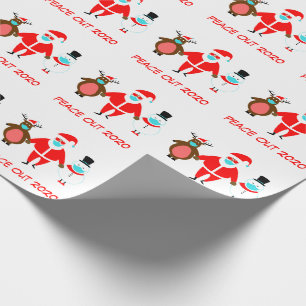 Papier Cadeau Noël Paix Sortie 2020 Black Père Noël Visage Masqu