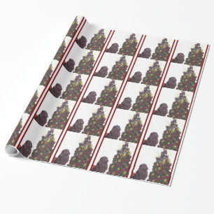 Papier Cadeau Noël Papper de chien de Terre-Neuve