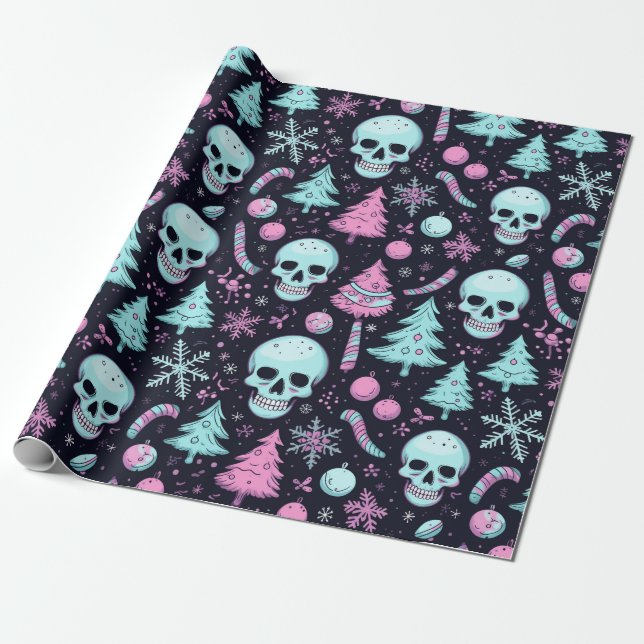 Papier Cadeau Noël Pastel Goth (Déroulé)