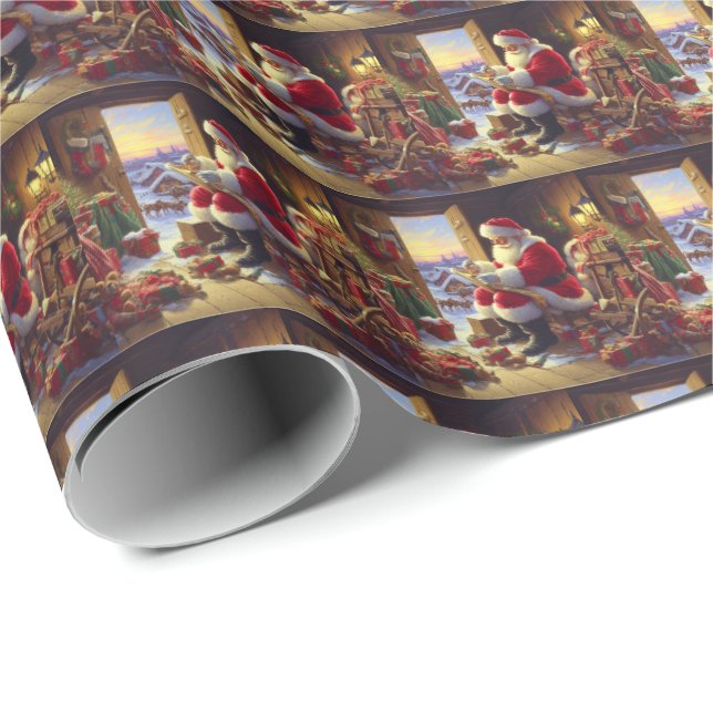 Papier Cadeau Noël Père Noël 2 (Coin rond)
