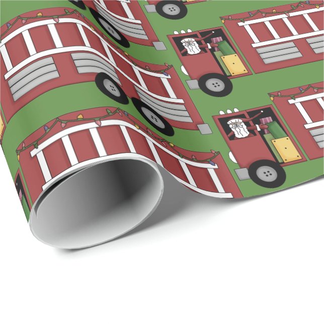 Papier Cadeau Noël Père Noël conduisant la partie de camion de (Coin rond)