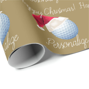 Papier Cadeau Noël personnalisé Balle de golf Père Noël Vaca