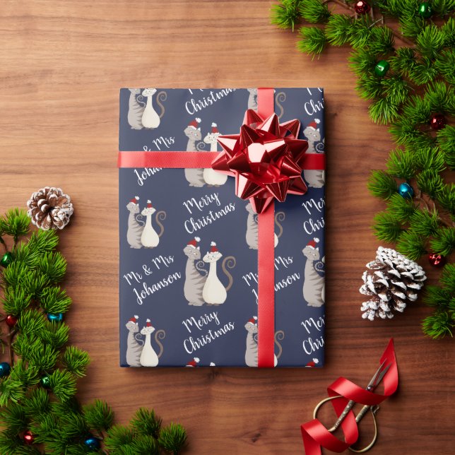 Papier Cadeau Noël personnalisé en couple (Cadeau de vacances)