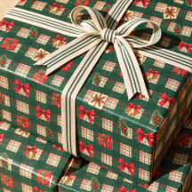 Noël personnalisé vert écossais vintage