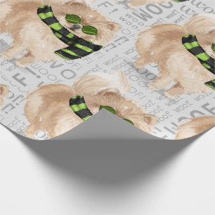 Papier Cadeau Noël POMERANIEN pour l'Amoureux des chiens
