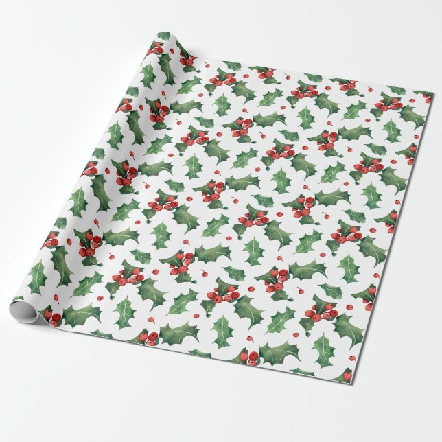 Papier Cadeau Noël Red Berry moderne (Déroulé)