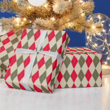 Noël rétro rouge vert sauge argyre élégant